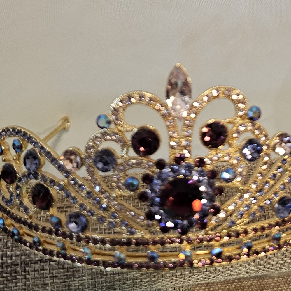 Spectacular Multi-color Rhinestone Crown - Picture 2 of 3